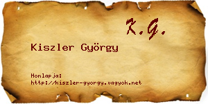 Kiszler György névjegykártya