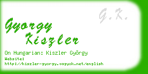 gyorgy kiszler business card